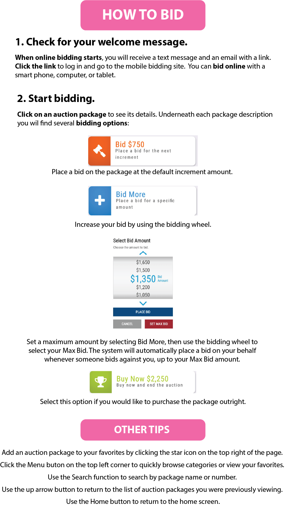 Online Bidding Info & FAQ